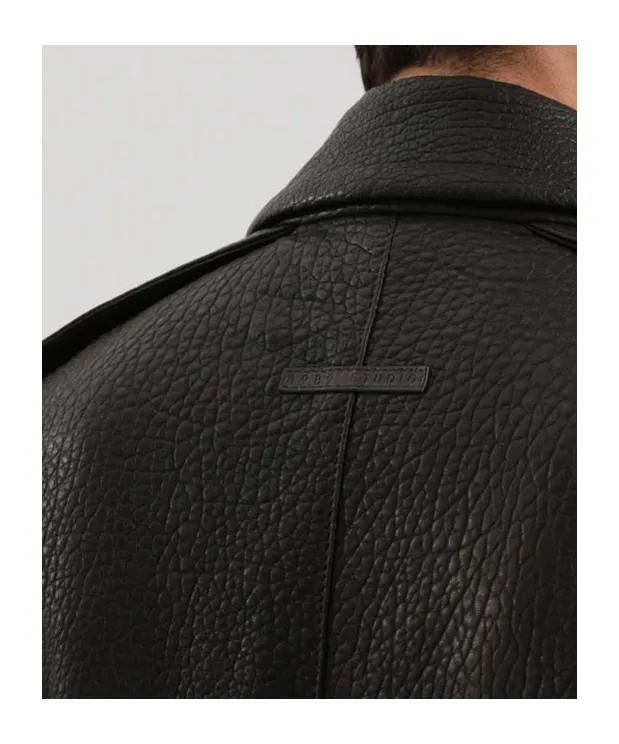 Press-Stud Leather Jacket