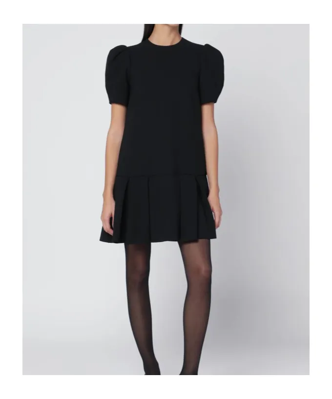 Black Mini Dress With Pleats