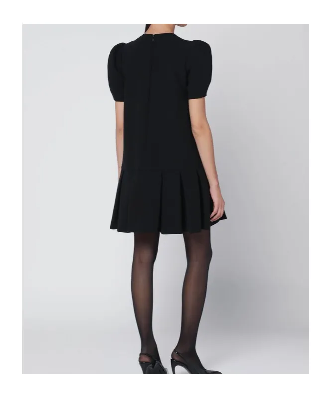 Black Mini Dress With Pleats