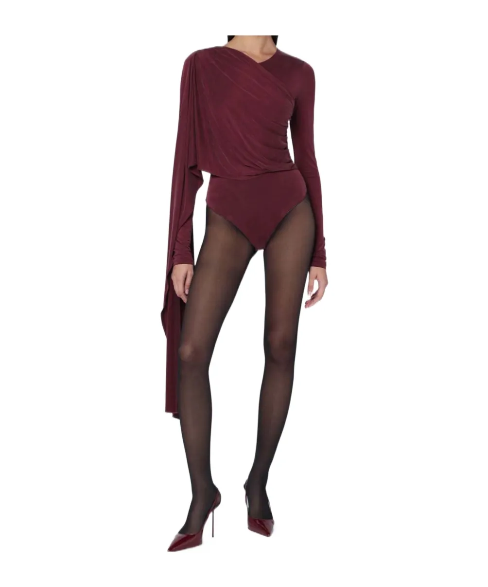 The Andamane Draped Long-Sleeved Bodysuit