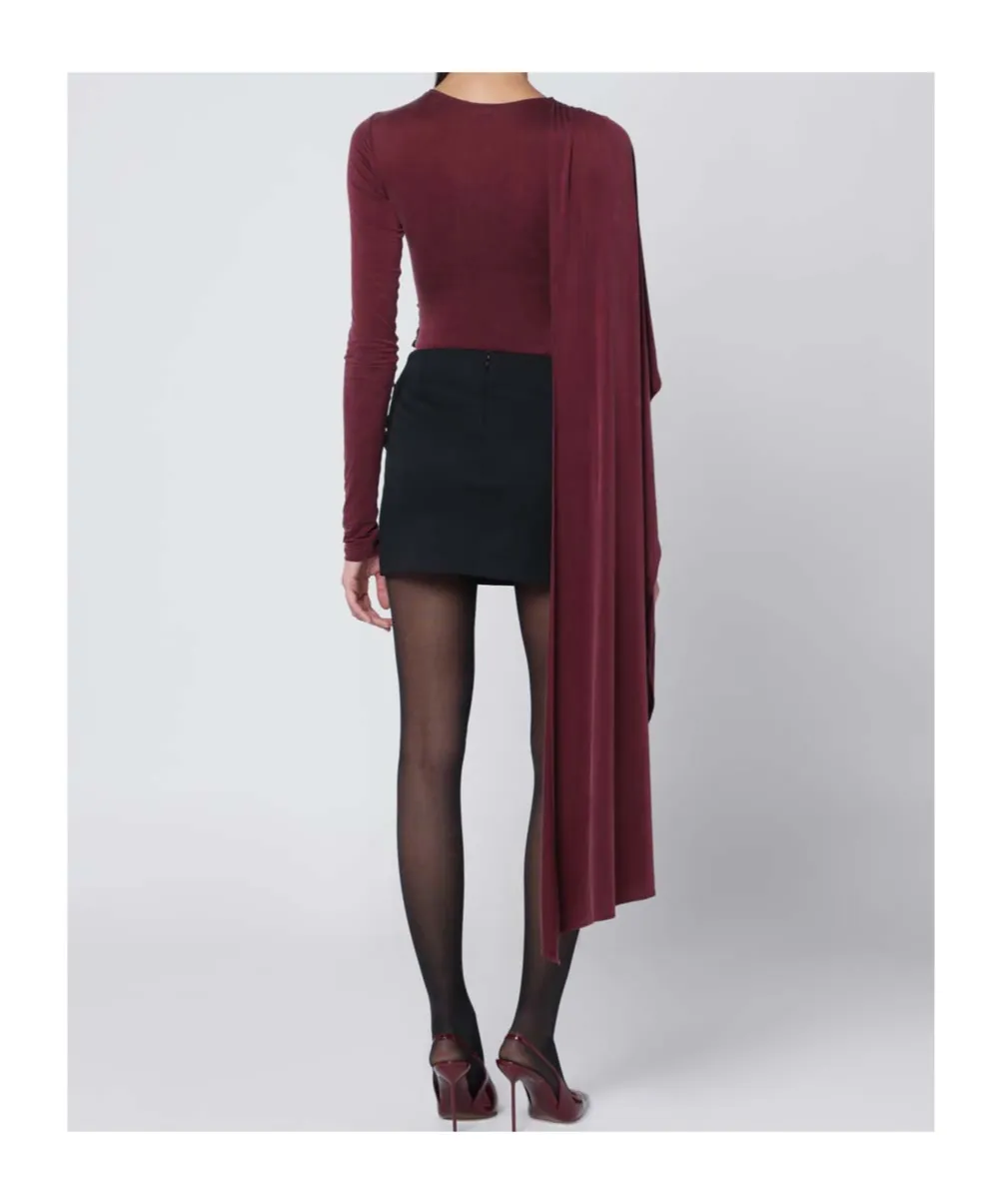 The Andamane Draped Long-Sleeved Bodysuit