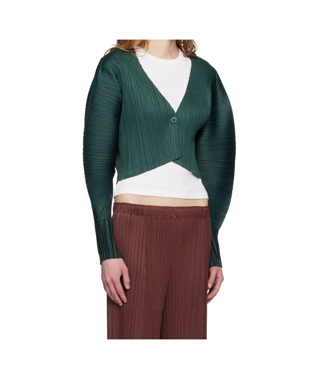 Single-Button Batwing Sleeve Knit Sweater