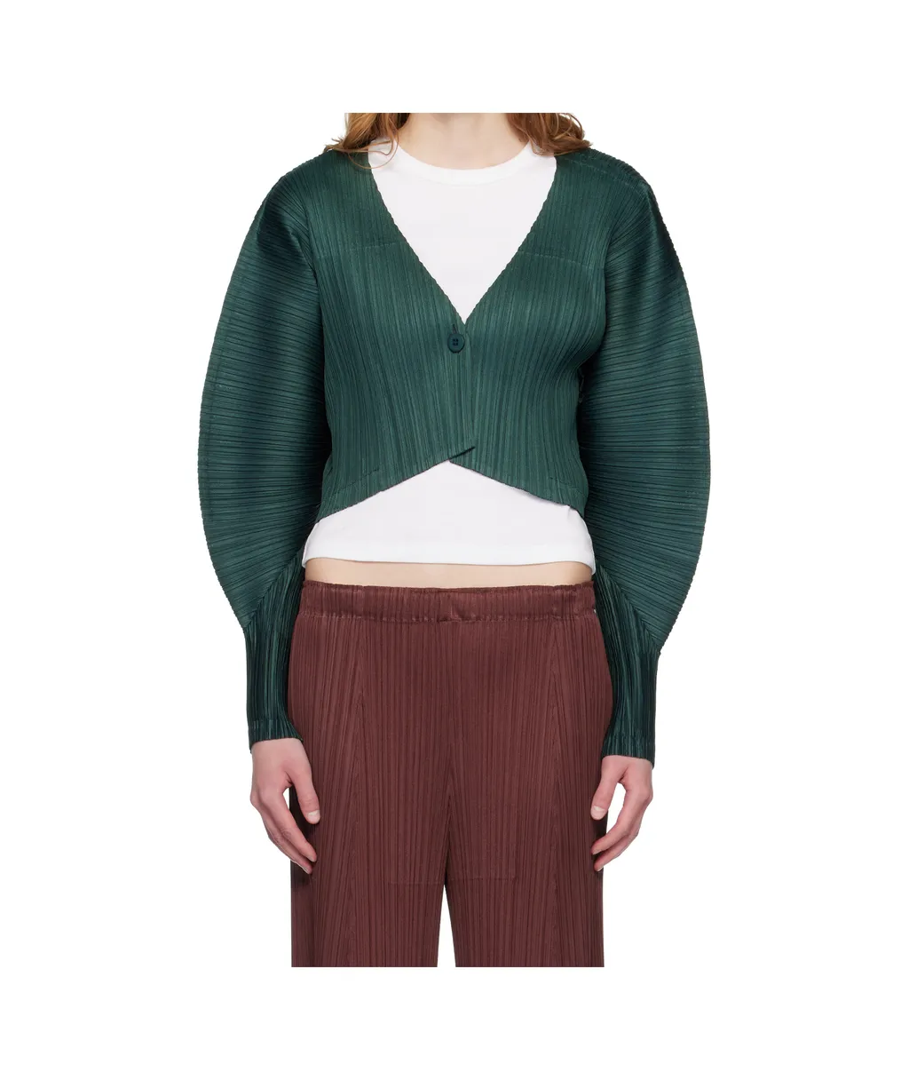 Single-Button Batwing Sleeve Knit Sweater