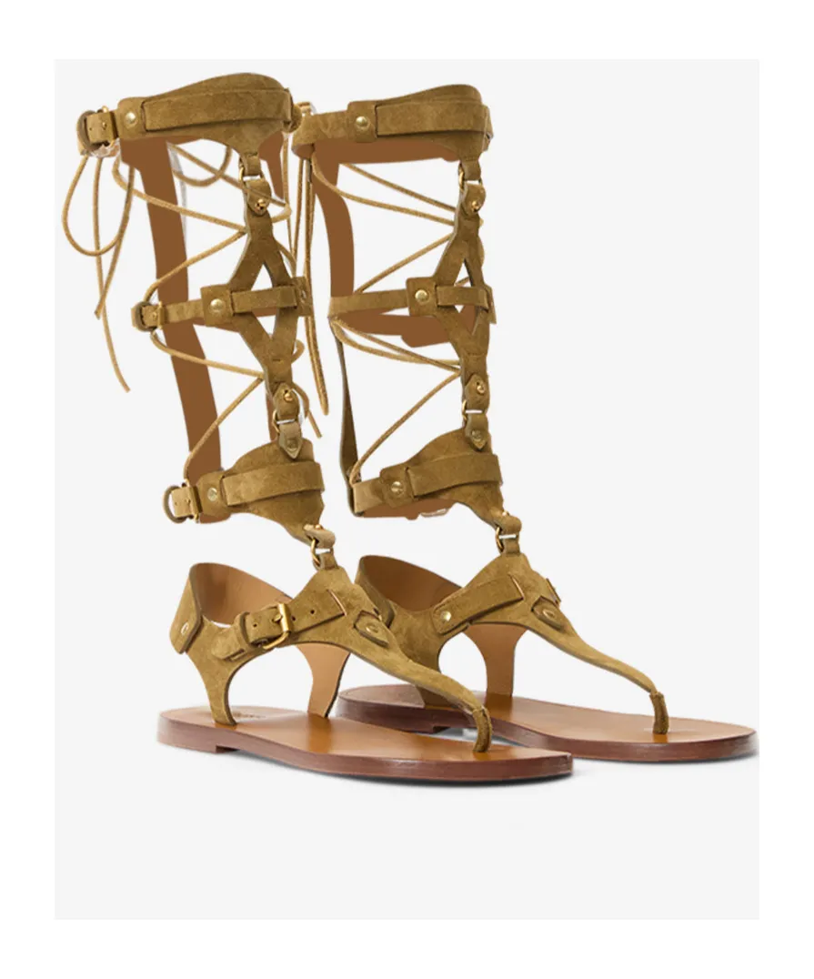 Nensi High-Top Leather Sandals