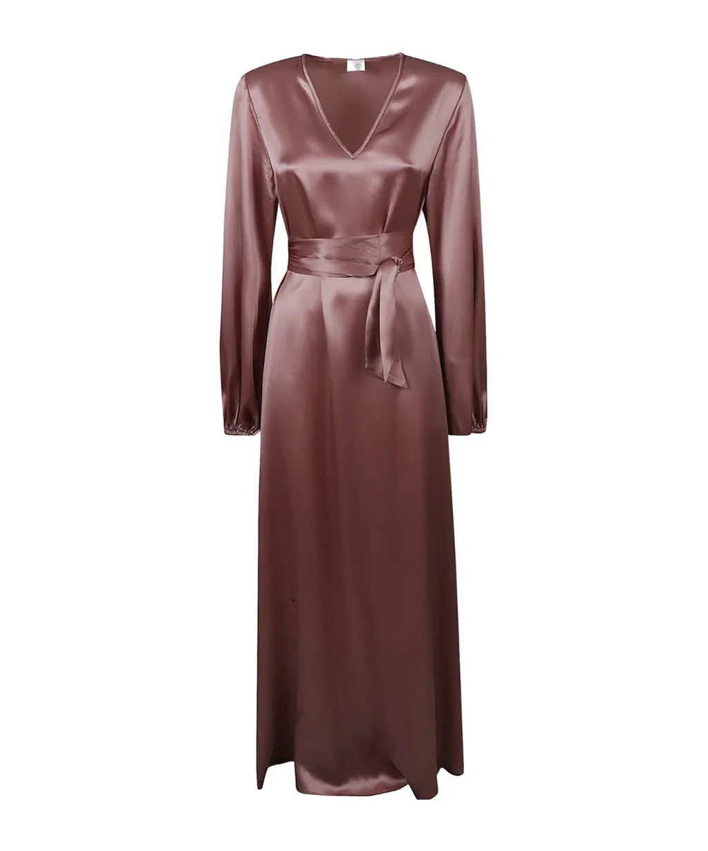 Eleventy Long Sleeve Wrap Dress