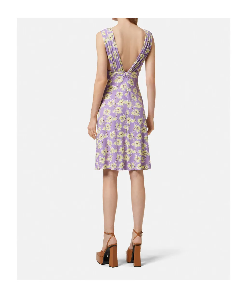 Poppies V-Neck Midi Dress