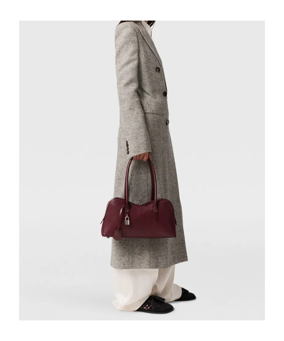 Double-Breasted Tweed Long Coat