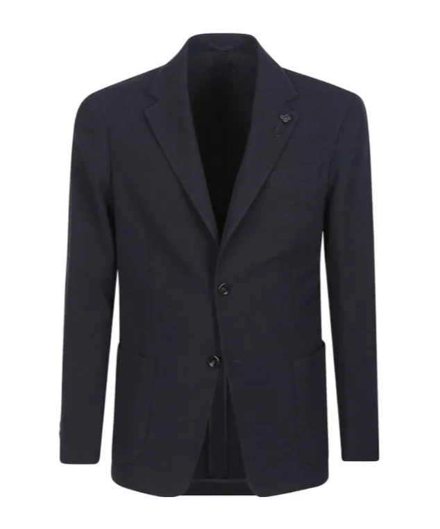 Striped Patch-Pocket Blazer