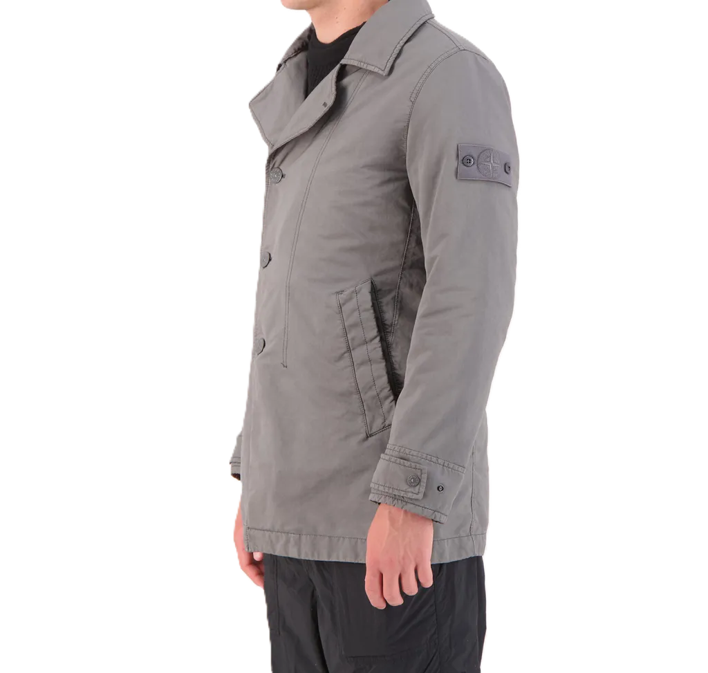 Compass-Patch Buttoned Coat