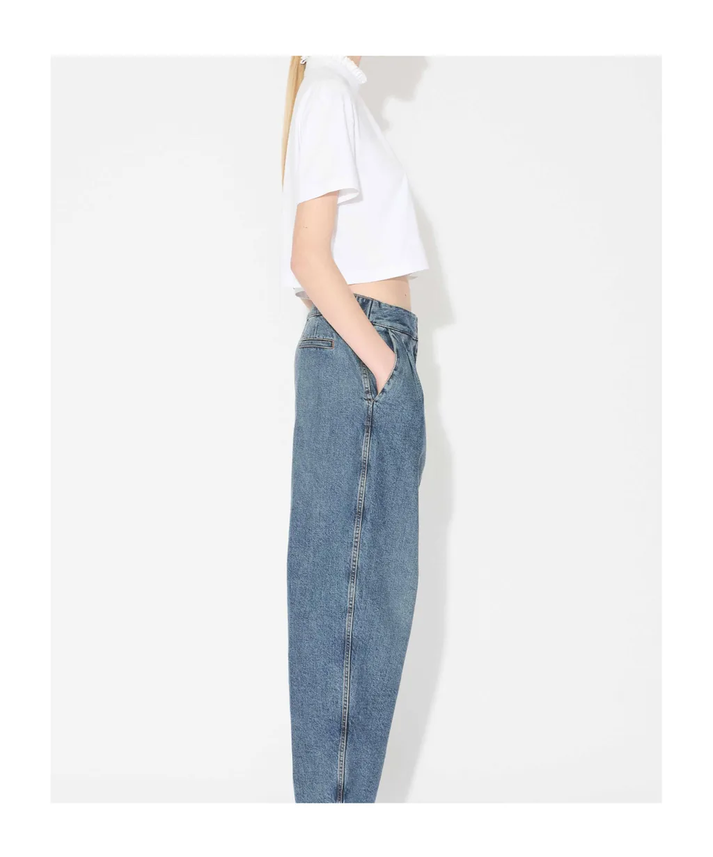Ruffled-Neck Crop T-Shirt