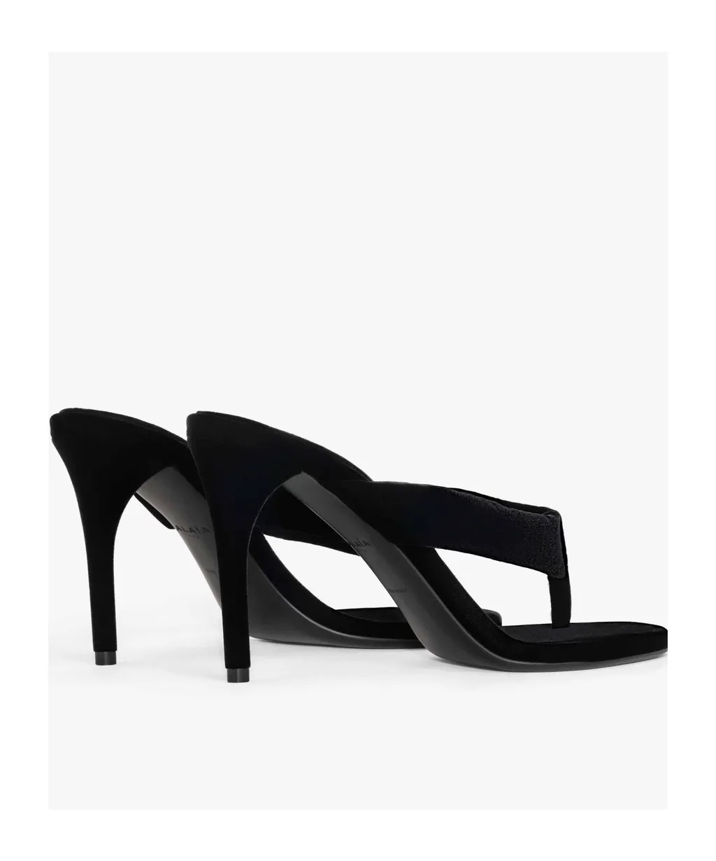 90Mm Velvet Thong-Strap Sandals