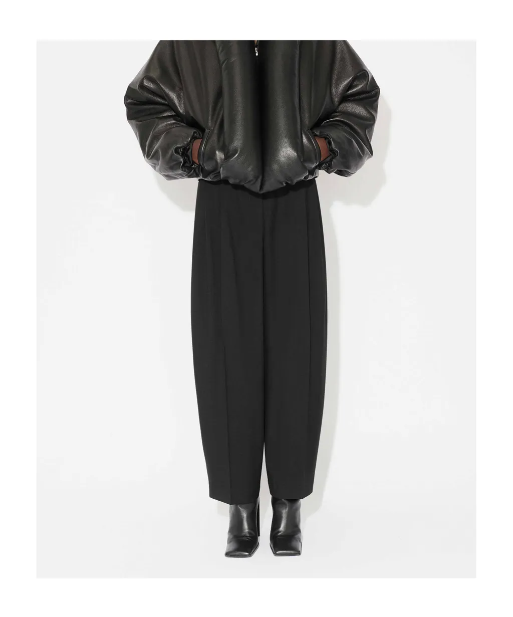 Virgin Wool Blend Straight-Leg Trousers