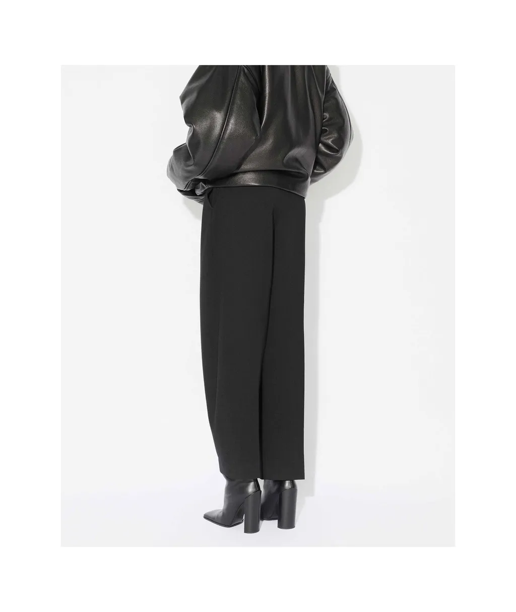 Virgin Wool Blend Straight-Leg Trousers