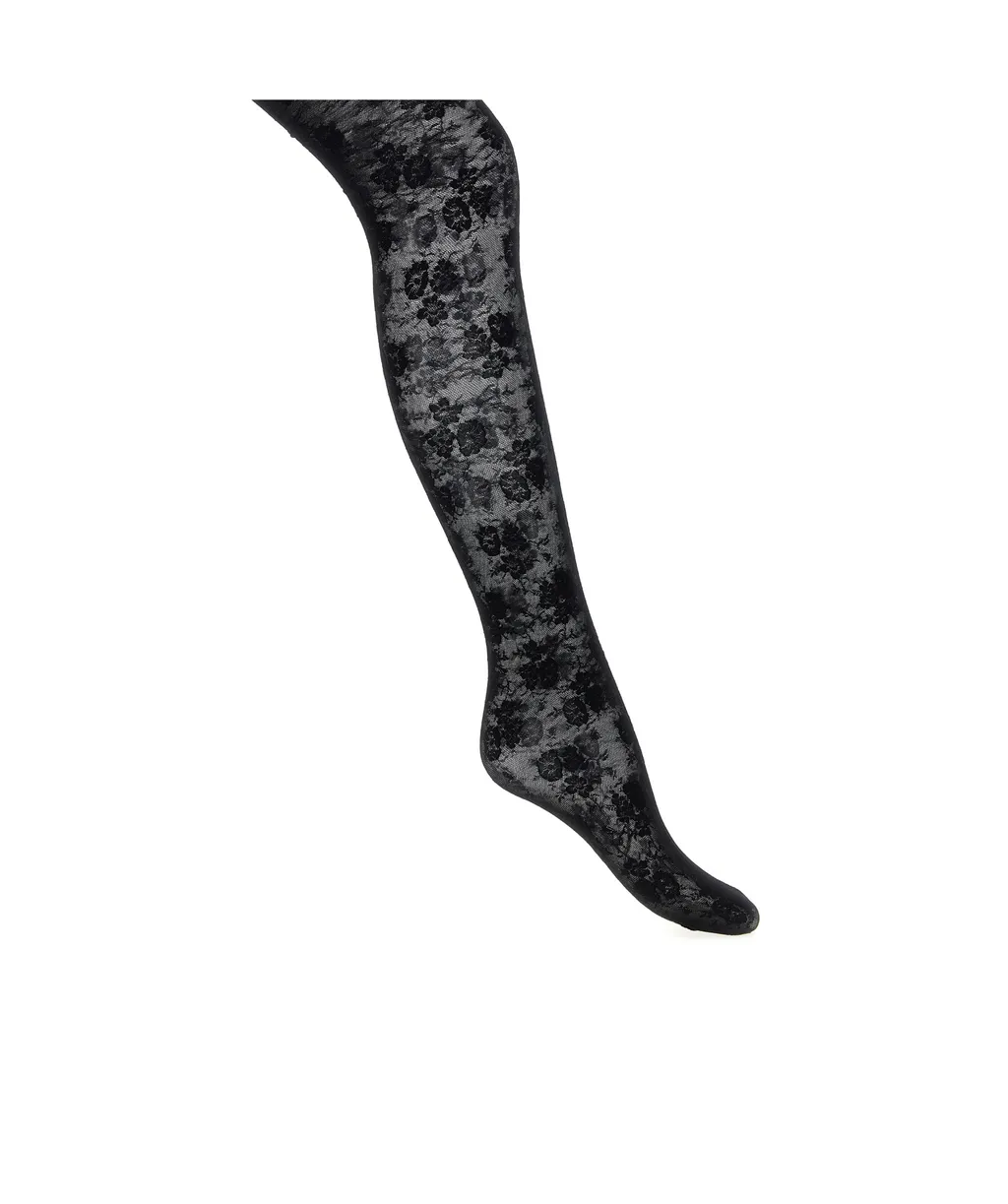 Floral-Lace Tights