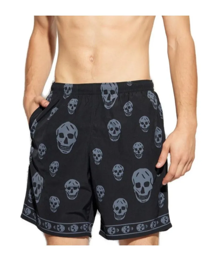 Alexander Mcqueen Skull Printed Swim Shorts