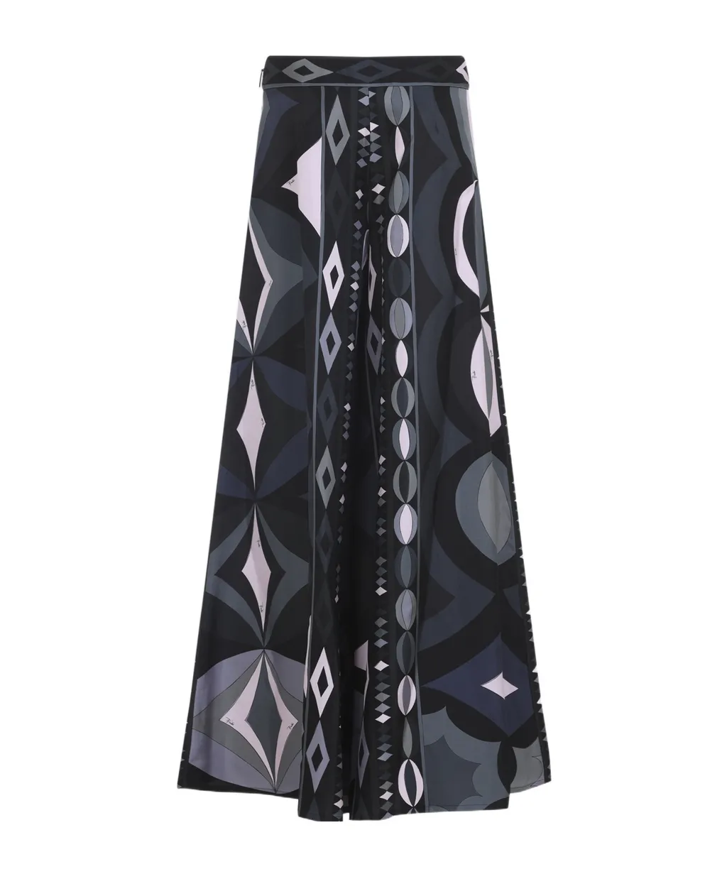 Emilio Pucci Geometric Silk Skirt