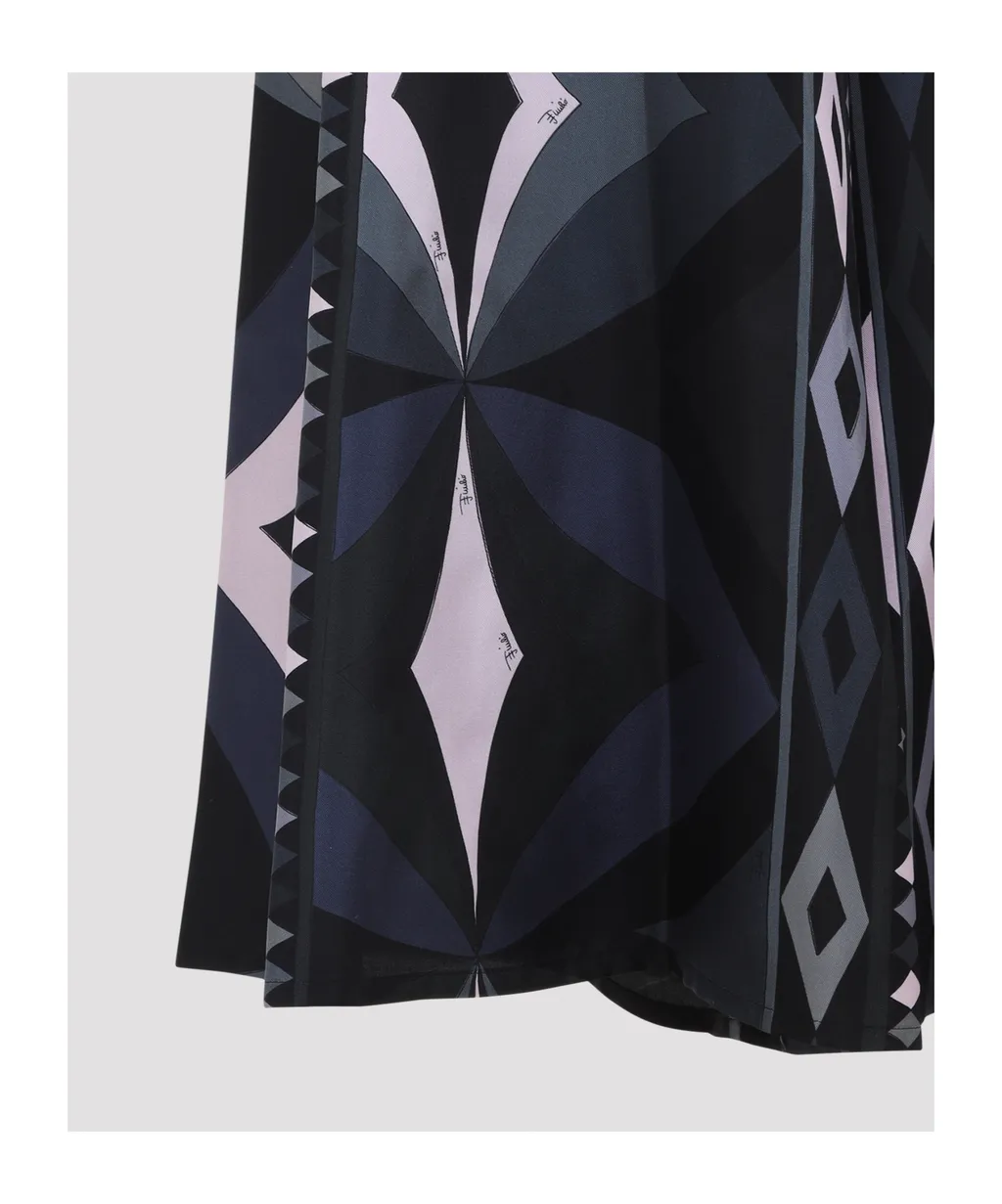 Emilio Pucci Geometric Silk Skirt