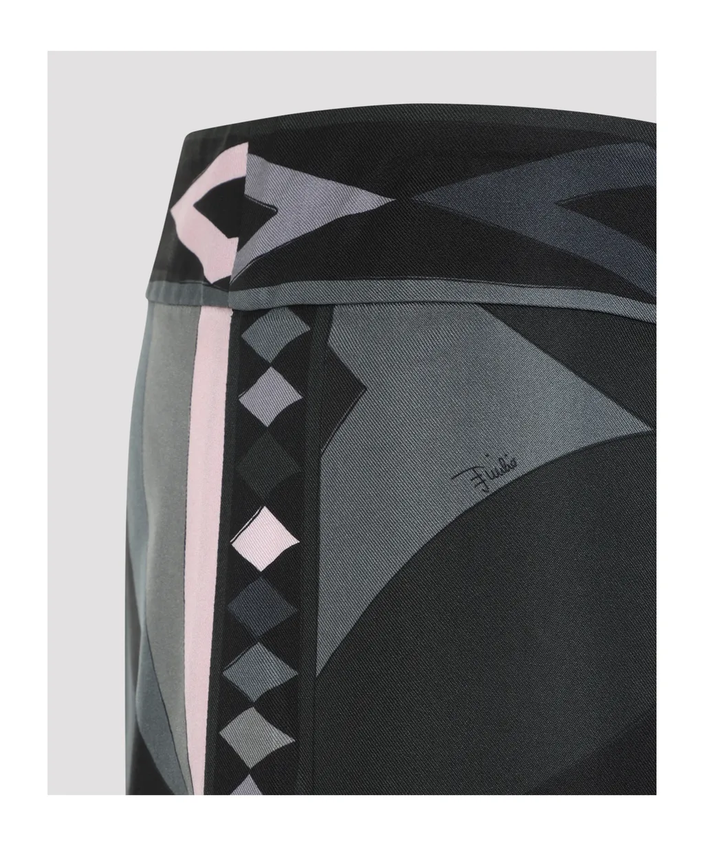Emilio Pucci Geometric Silk Skirt