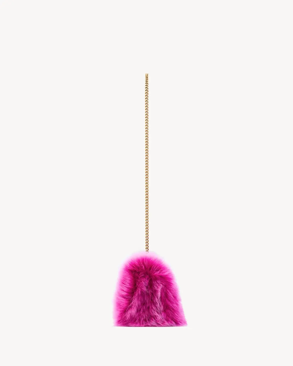 Saint Laurent Logo Plaque Fluffy Shoulder Bag