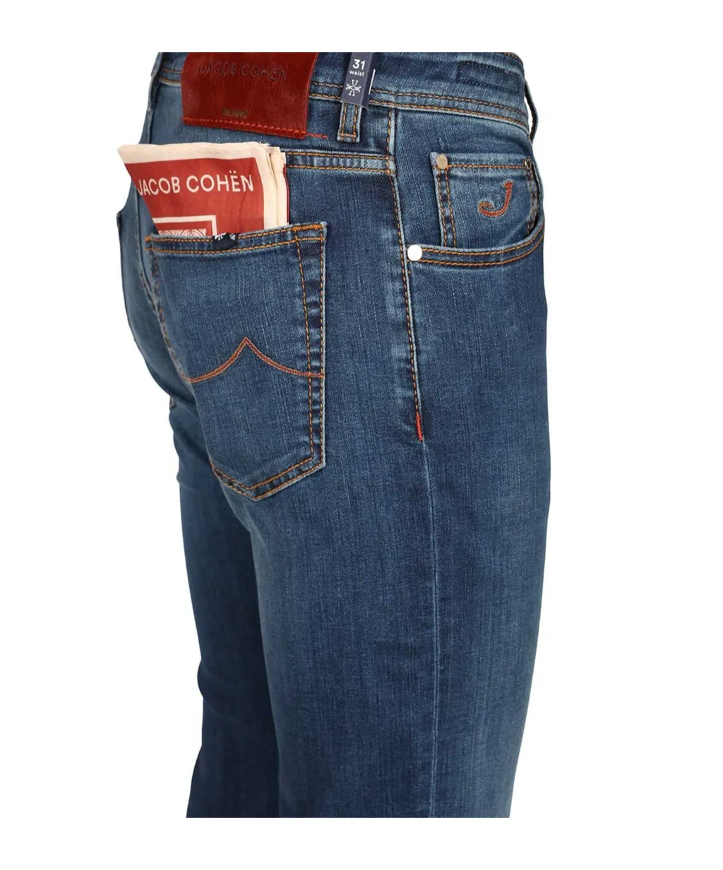 Jacob Cohen Logo Patch Slim-Fit Jeans