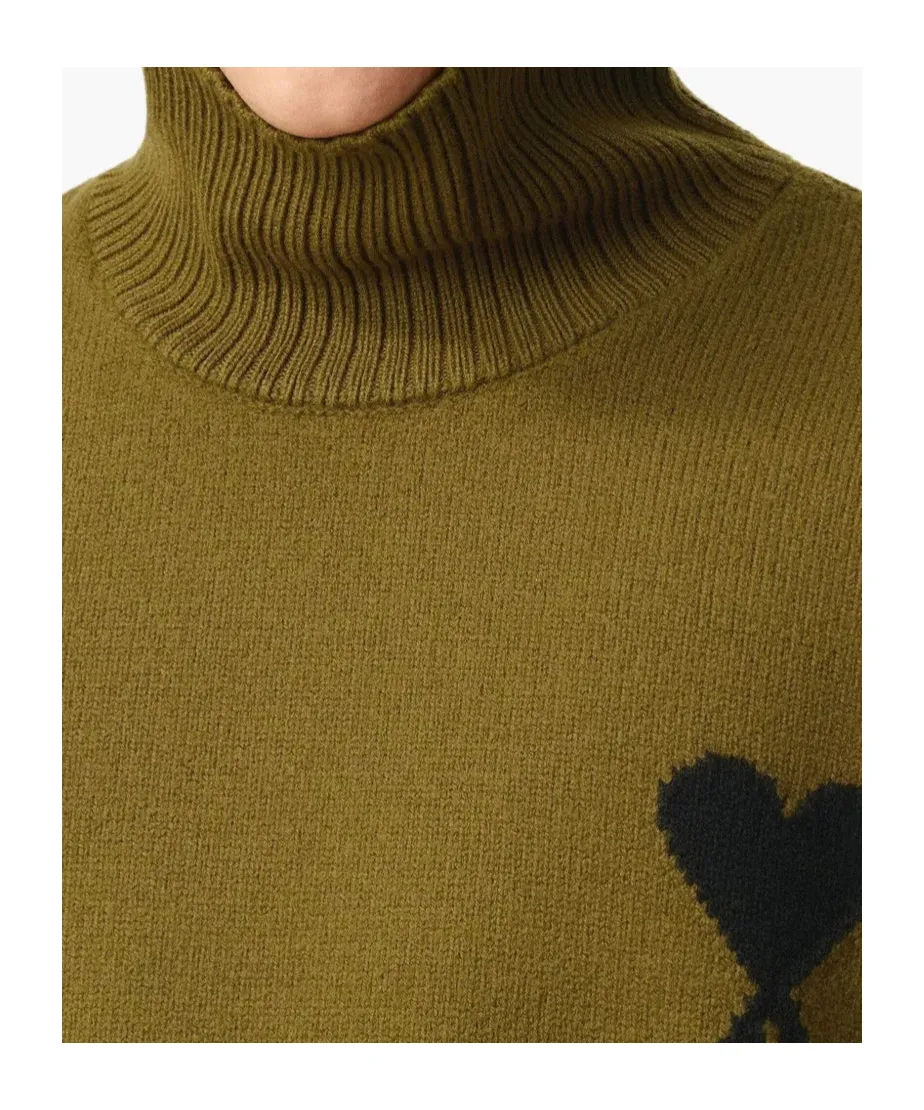Ami Paris Ami De Coeur Funnel Knitted Jumper