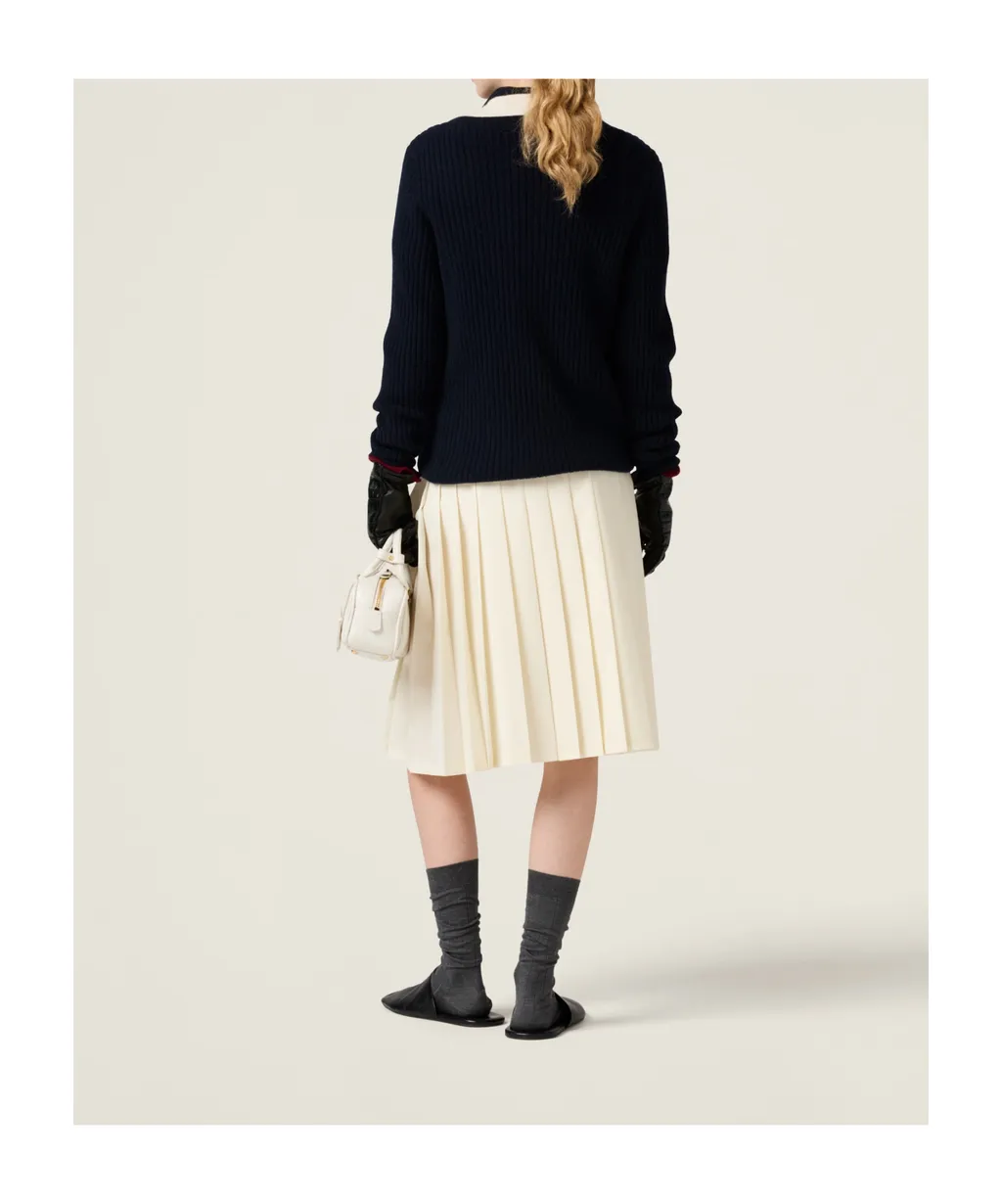 Pleated Mohair Fabric Skirt