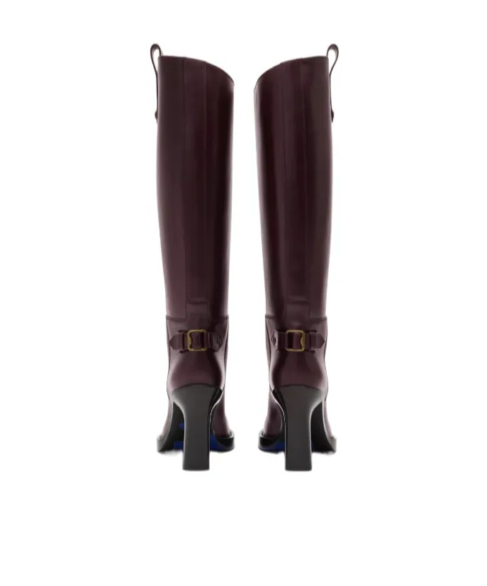 Leather Cavalier Heel Boots