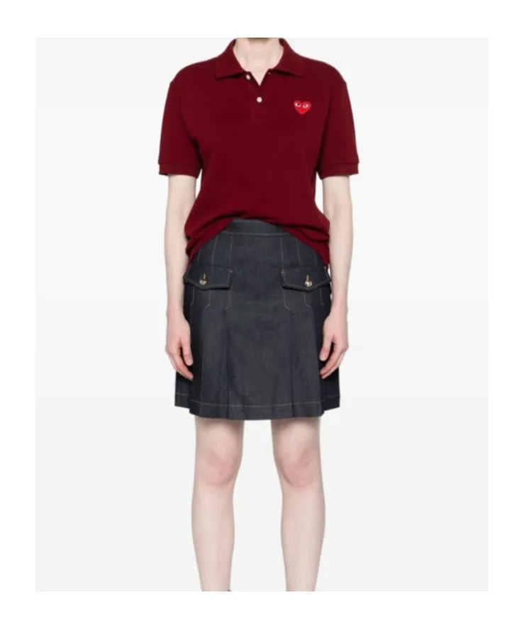 Comme Des GarÇOns Play Heart Embroidered Polo Shirt