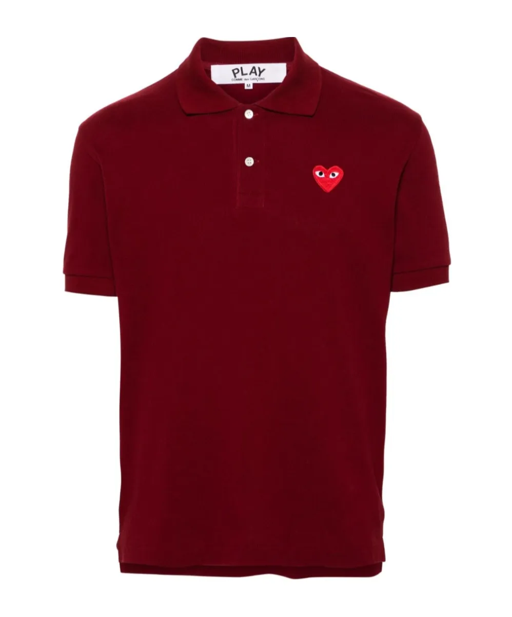 Comme Des GarÇOns Play Heart Embroidered Polo Shirt