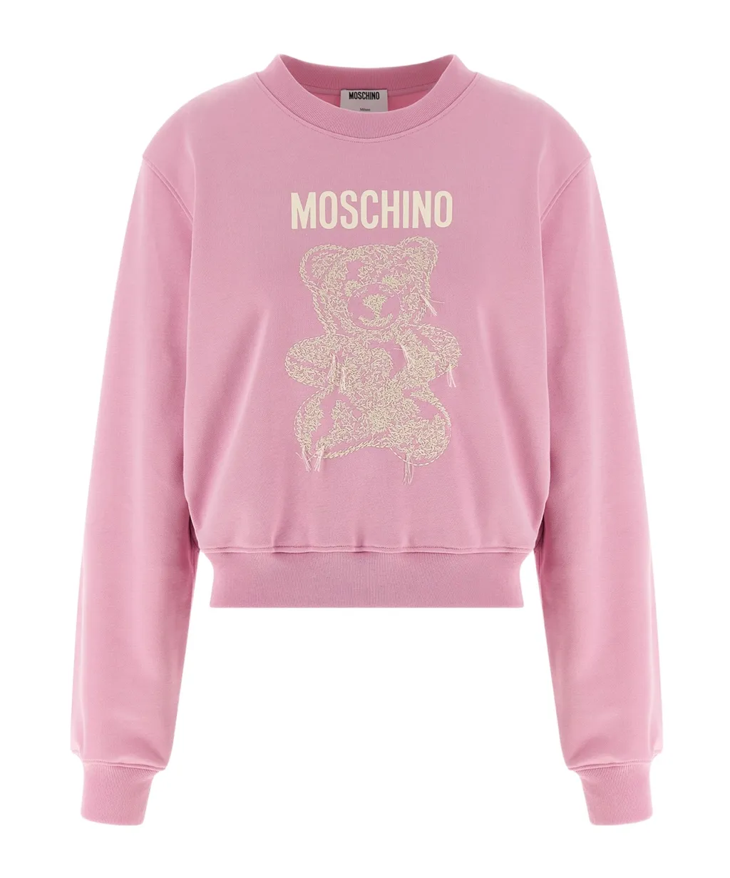 Moschino Teddy Bear Embroidered Crewneck Sweatshirt