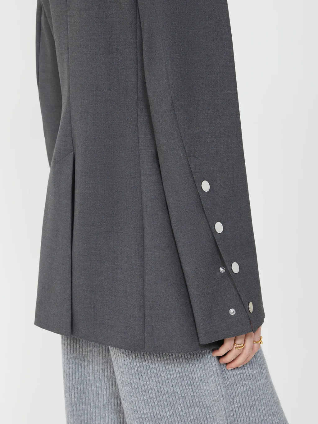 Button-Cuff Single-Breasted Blazer