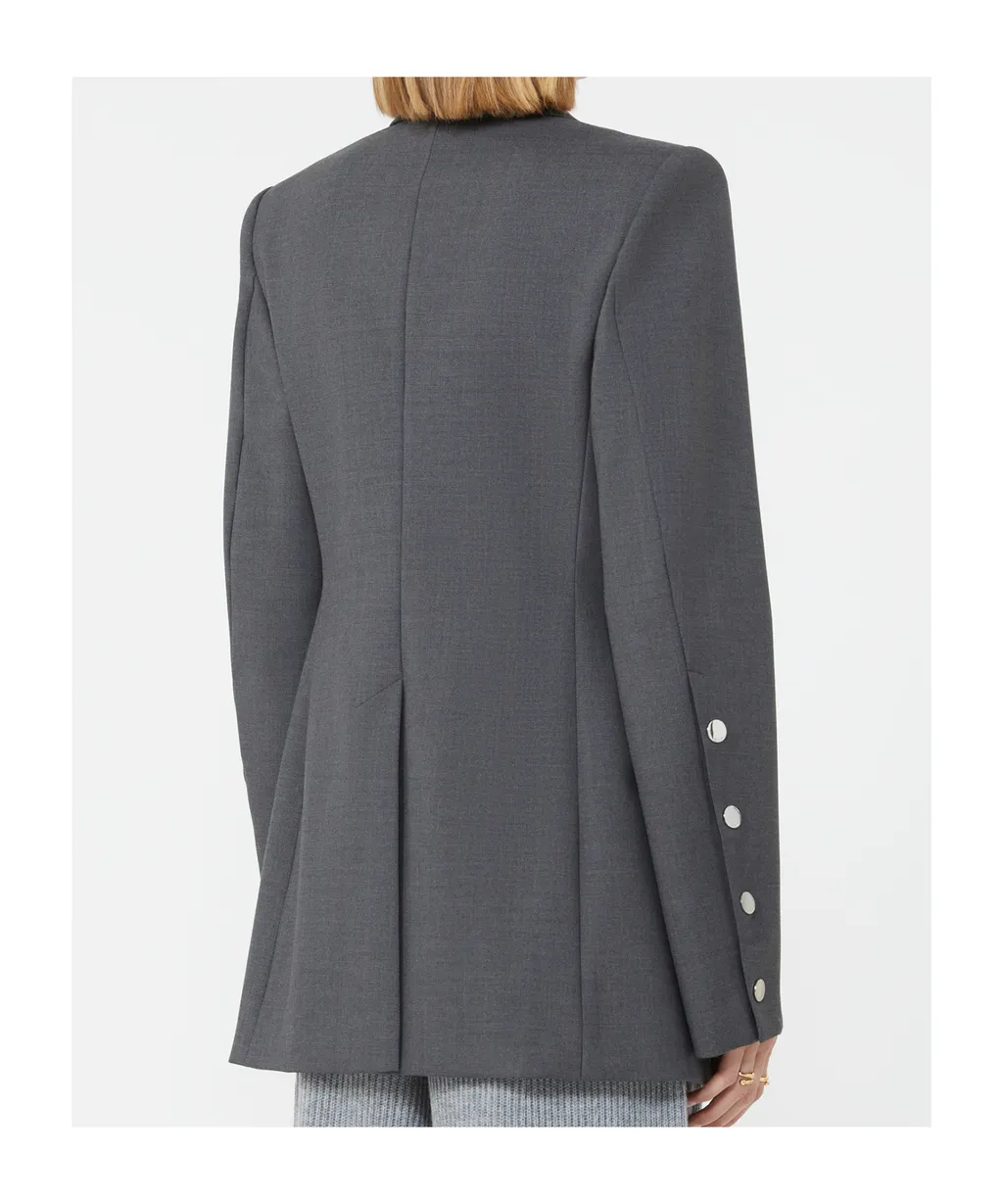 Button-Cuff Single-Breasted Blazer