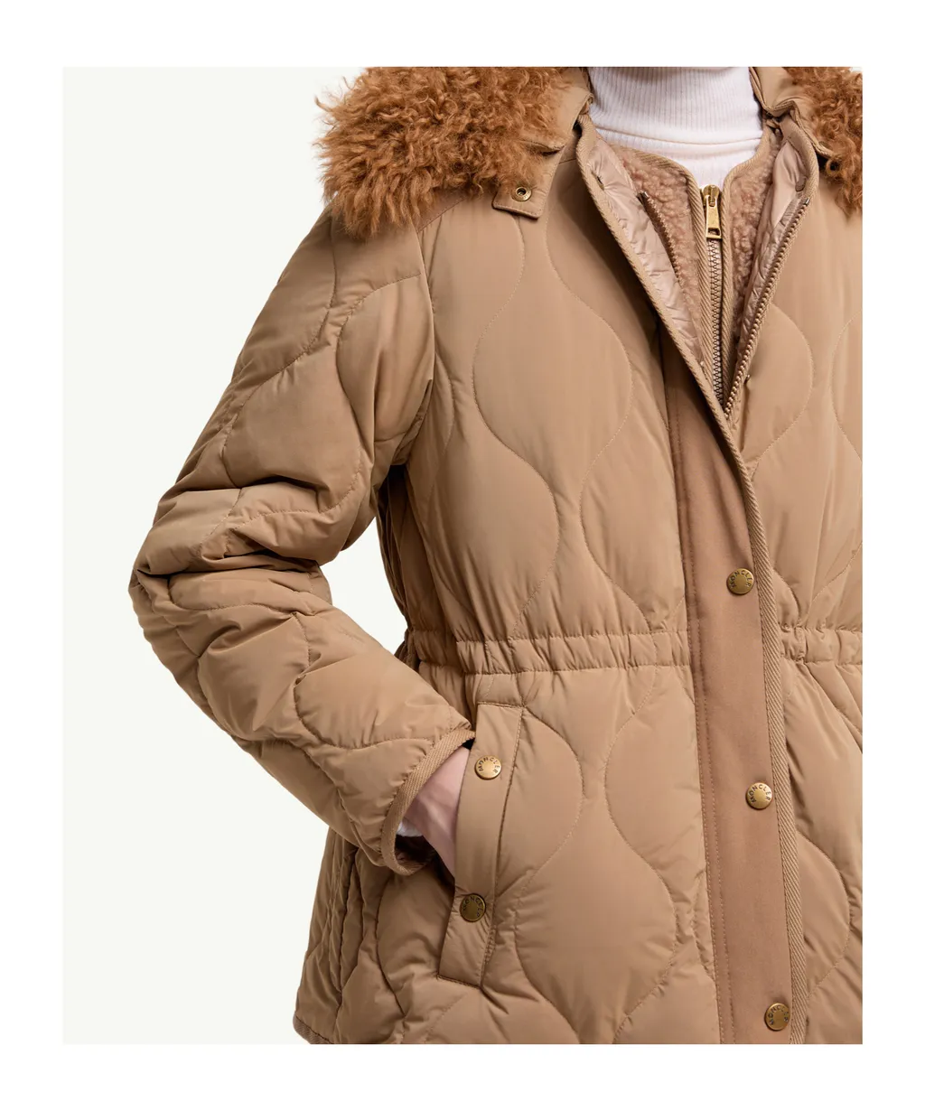 Moncler Quintin 3-In-1 Shearling-Trimmed Short Quilted Jacket