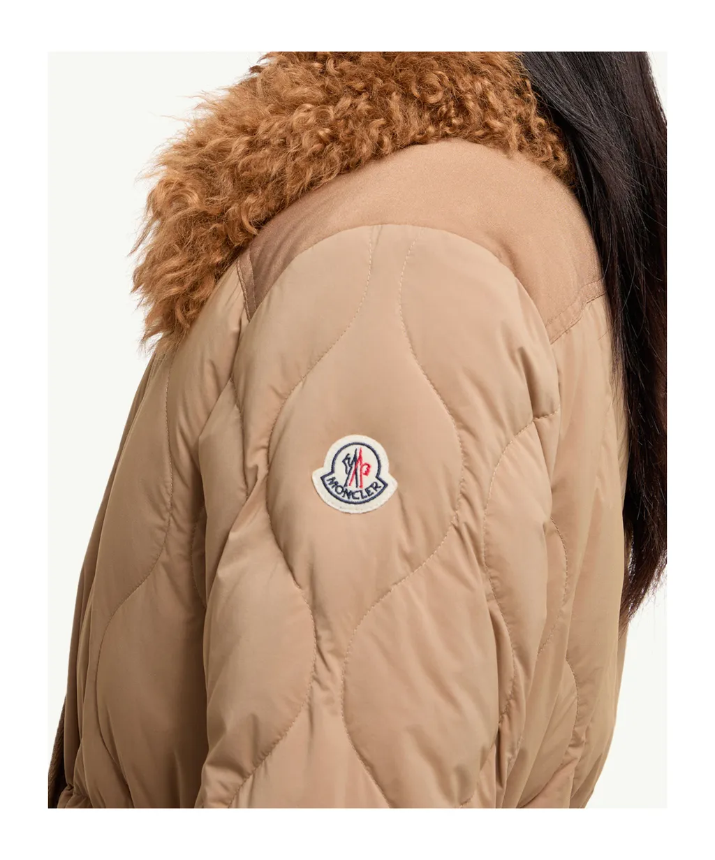 Moncler Quintin 3-In-1 Shearling-Trimmed Short Quilted Jacket