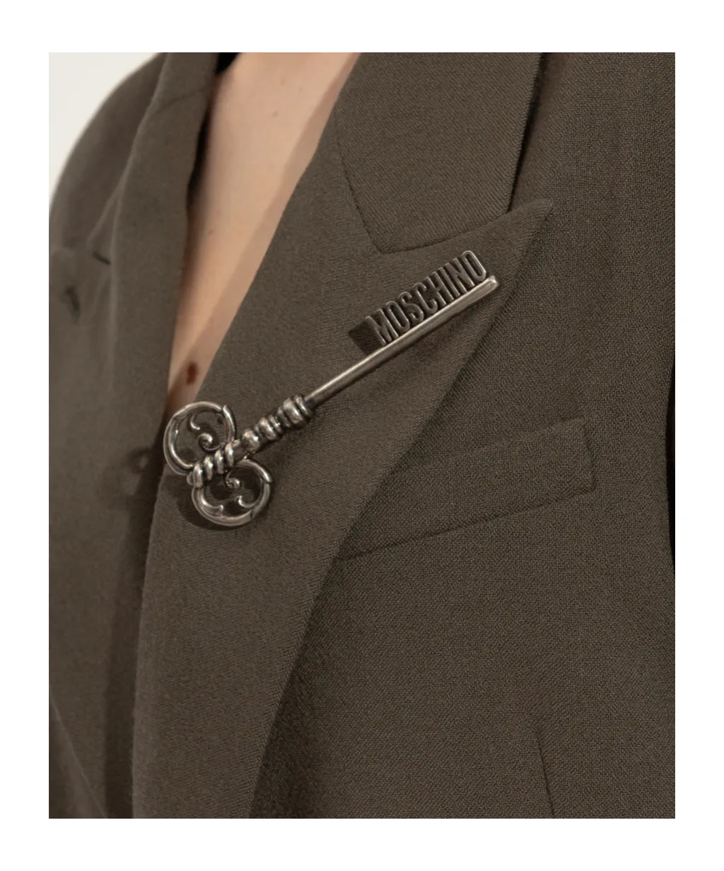 Moschino Logo Detailed Brooch