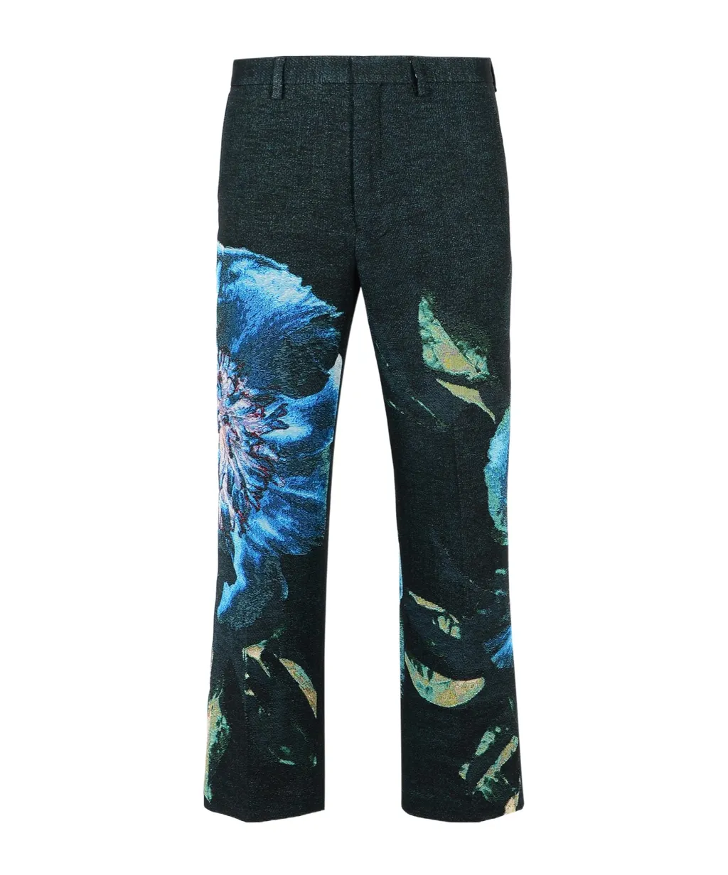 Black Cotton Blend Pants Panvel