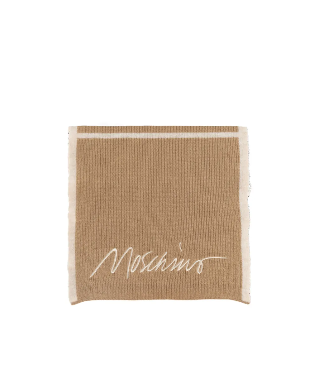 Logo-Embroidered Panelled Scarf