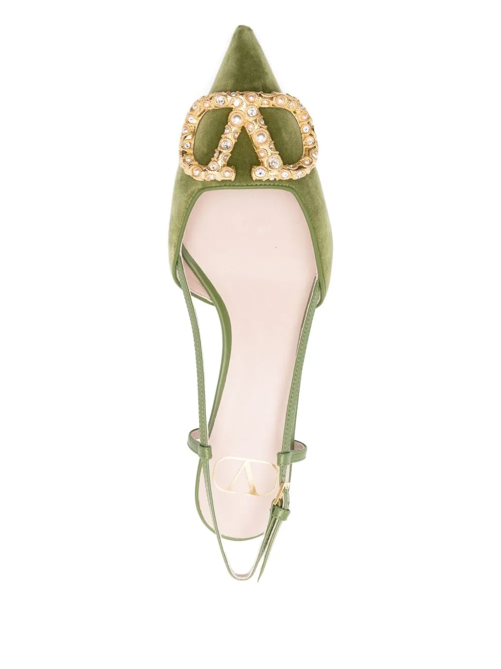 Valentino	Vlogo Embellished Slingback Pumps
