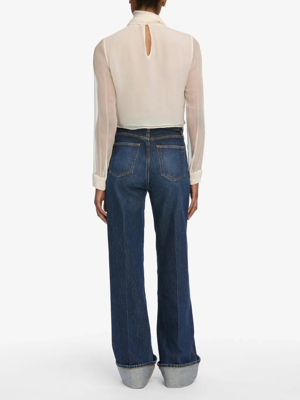 Frame Jeans The Cuffed Wide Leg Jeans