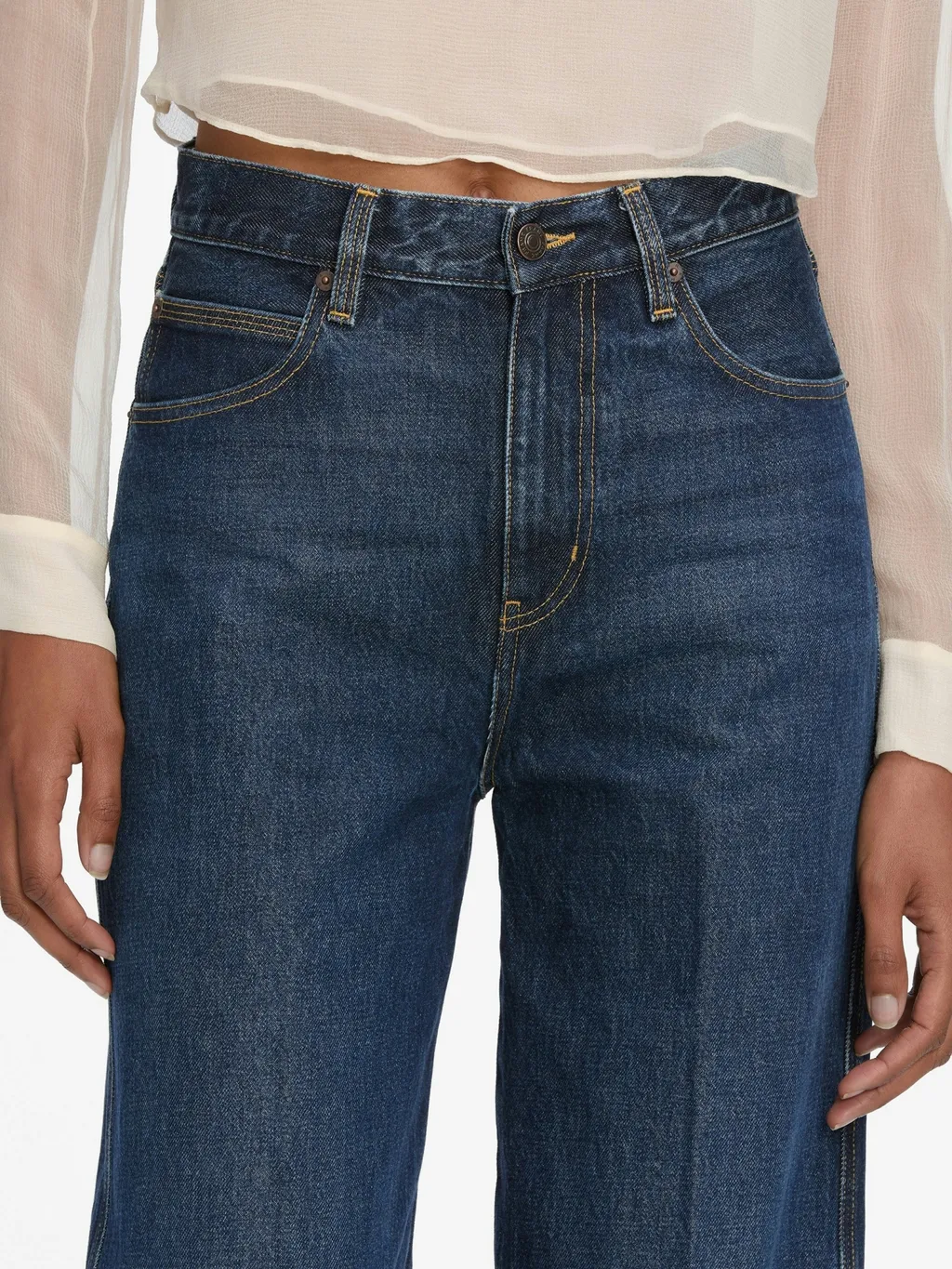 Frame Jeans The Cuffed Wide Leg Jeans