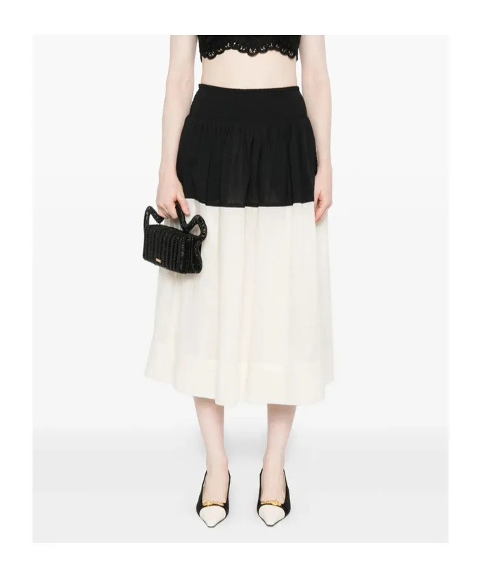 Two-Tone Midi Skirt
