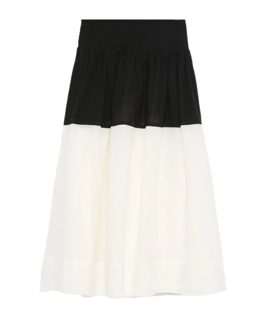 Two-Tone Midi Skirt