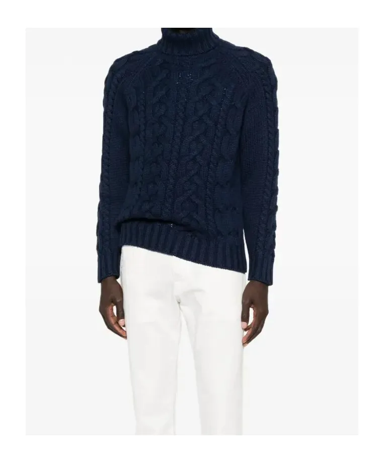 Cable-Knit Turtleneck Sweater