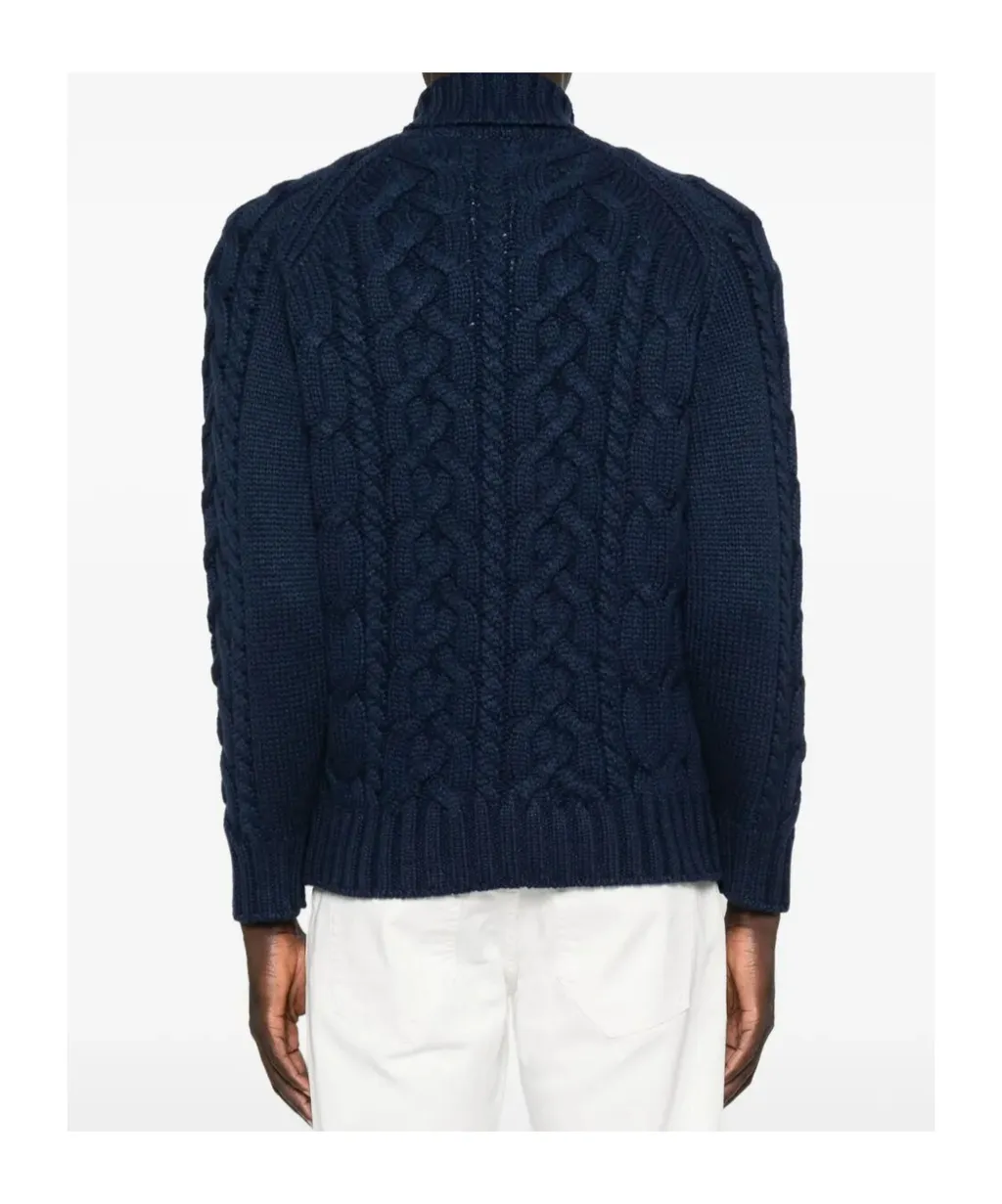 Cable-Knit Turtleneck Sweater