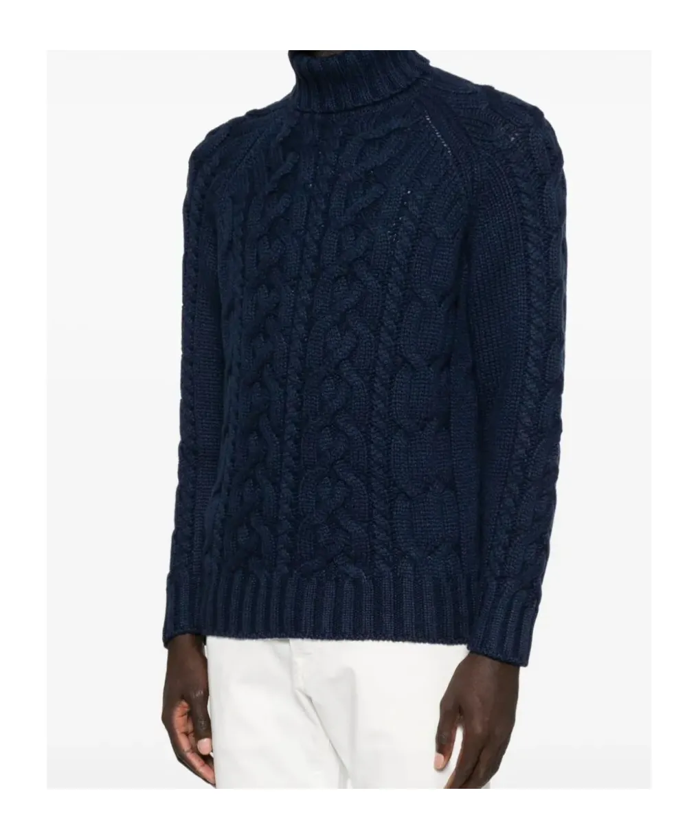 Cable-Knit Turtleneck Sweater