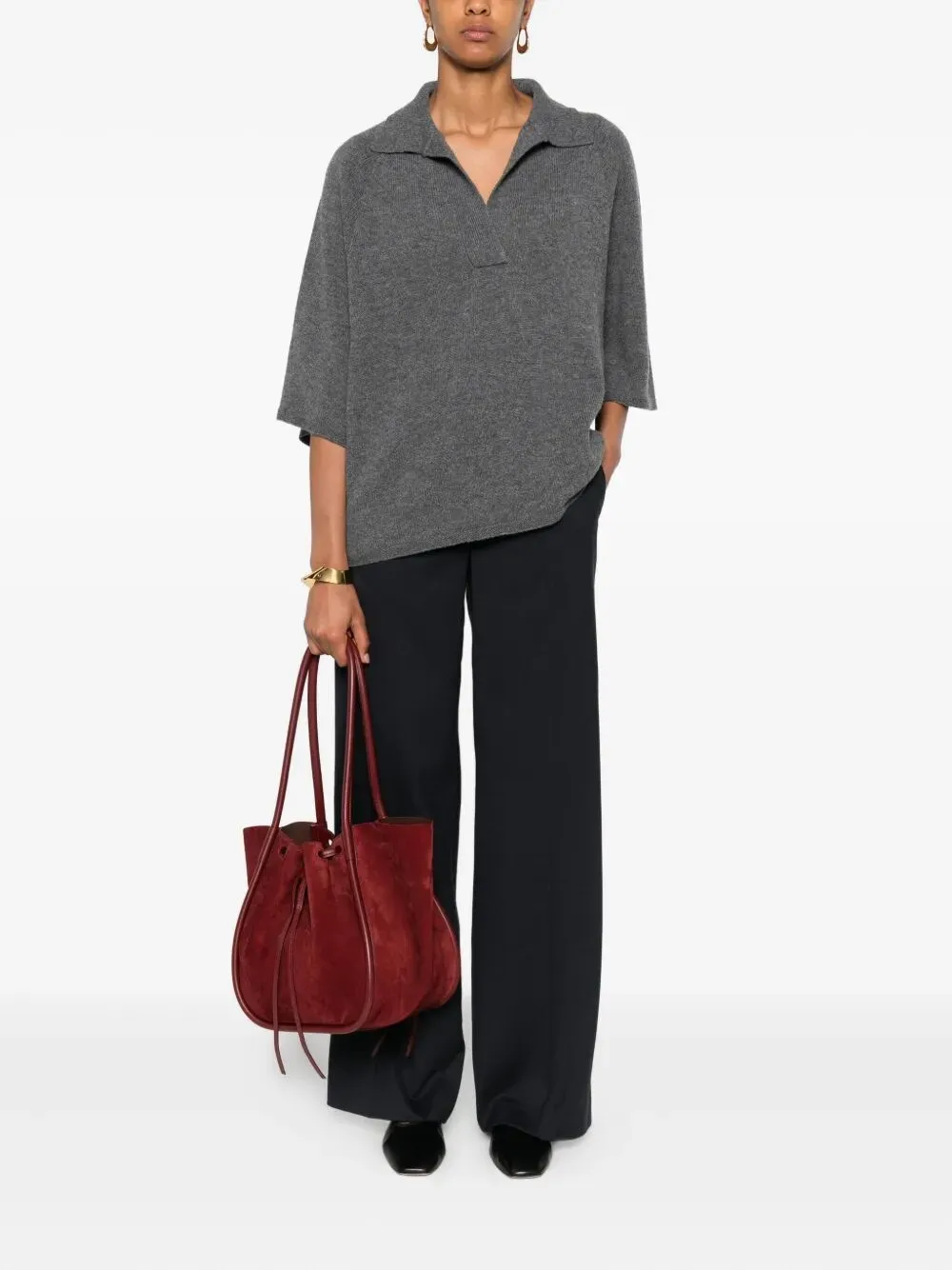 Straight-Leg Wool Sneakers