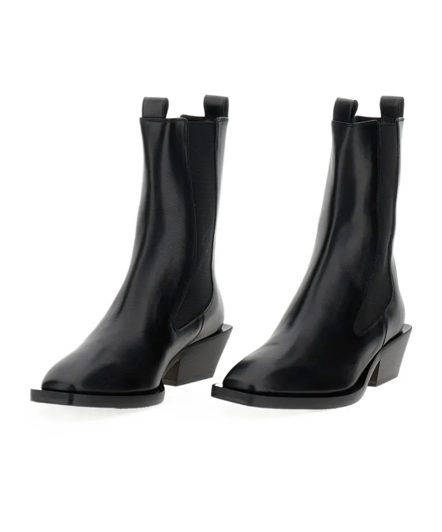 Leather Pointed-Toe Boots