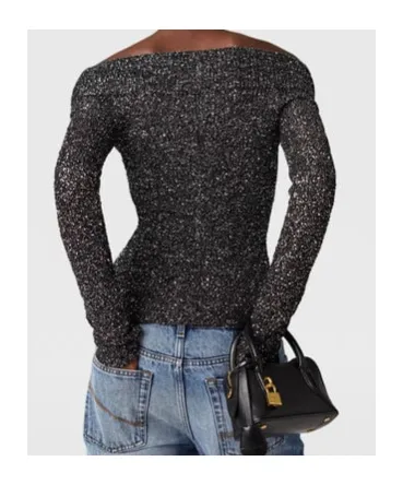 Stella Mccartney Sequin Off-Shoulder Jumper