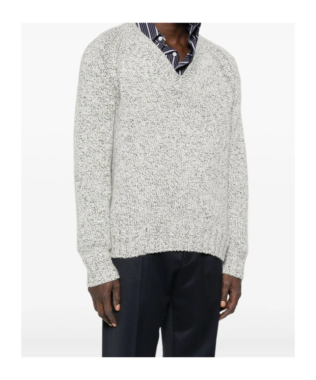Speckled V-Neck Sweater
