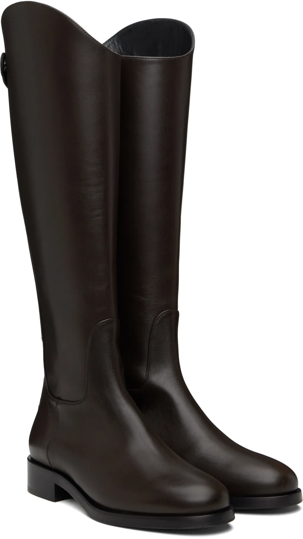 Zip-Fastening Leather Knee-High Boots